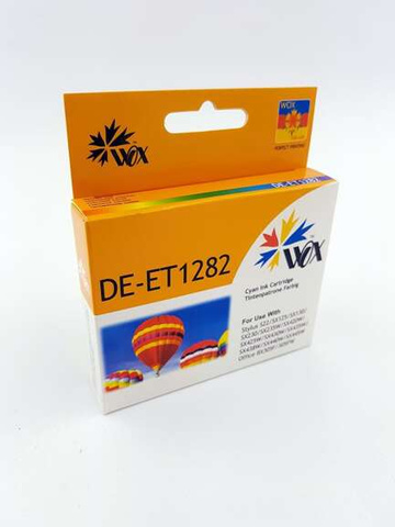 Zamiennik EPSON T1282 C13T12824010 16ml Cyan tusz marki WOX do do BX305 S22 SX125 SX130 SX230 SX235 SX420