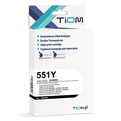 Zamiennik Canon CLI 551Y | 6446B001 | 685 str. | yellow tusz marki Tiom do IP7250 IP8750 IX6850 MG5650 MG5450 MG5550 MG5650 MG6350