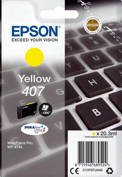 Oryginalny Tusz 407 do Epson 20.3 ml Yellow