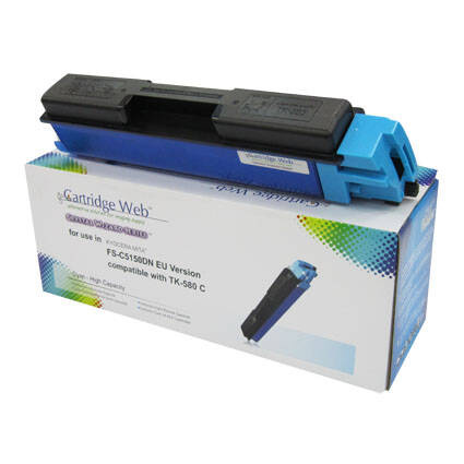 Zgodny z Kyocera TK580 / TK-580C 2,8k Cyan toner marki Cartridge Web do FS-C5150 Ecosys P6021