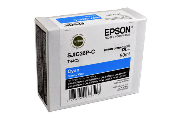 Oryginalny Tusz Cyan Epson SJIC36PC, SJI-C36PC, SJIC-36PC (T44C2, C13T44C240) 