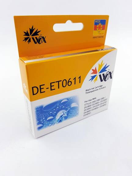 Zamiennik EPSON T0611 C13T06114010 12ml Black tusz marki WOX do Epson D68 D88 DX3800 DX3850 DX4200 DX4250