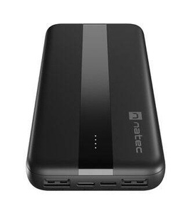 Powerbank Natec Trevi Slim NPB-1921 10000 mAh 2xUSB-A + 1xUSB-C, czarny