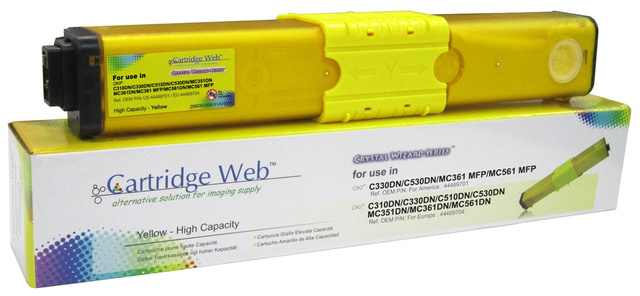 Zamiennik Oki 44469704 3k Yellow toner marki Cartridge Web do do C310 C330 C331 MC351 MC352 MC361 MC362