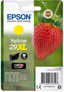 Oryginalny Tusz 29XL do Epson 6.4 ml Yellow do Epson XP-235/XP-245/XP-247/ XP-255/XP-257/XP-332/XP-335/ XP-342/XP-345/XP-352/XP-355/ XP-432/XP-435/XP-442/ XP-445/XP-452/XP-455