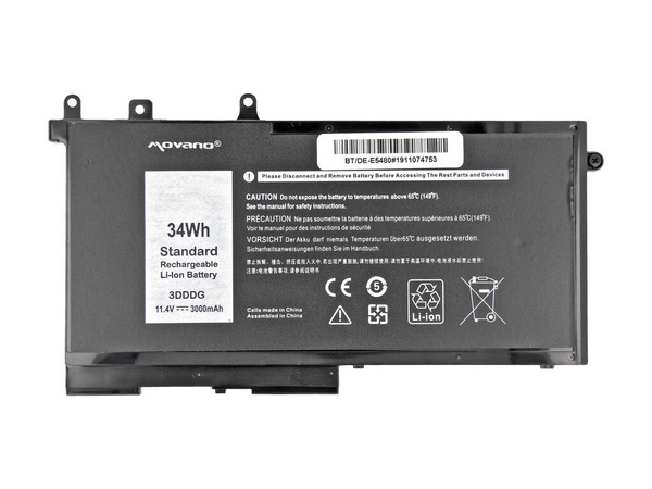 Bateria Movano do Dell Latitude E5280, E5480, E5580 11.4V 3000mAh