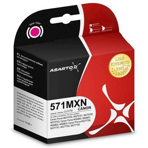 Tusz zgodny z Canon CLI571M XN | 0387C001 | 650 str. | magenta marki Asarto do PIXMA MG 5750 MG5750 MG6850 MG7750 TS5050