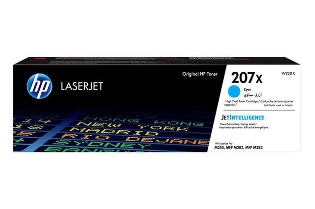 Oryginalny Toner HP 207X W2211X Cyan 2,45k do HP Color LaserJet Pro M255, MFP M282, MFP M283, M283