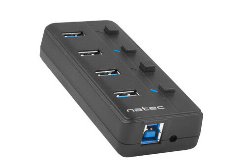 HUB USB Natec Mantis 2 4 x USB 3.0 z włącznikiem z zasilaczem