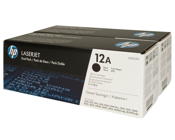 Oryginalny toner HP 12AD Q2612AD dwupak 2x 2K czarny do HP LaserJet 1010/1012/1015/1018/1020/1022/1022n/3015/3020/3030/3050/ 3052/3055/M1005/M1319