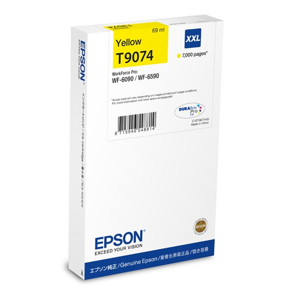 Oryginalny Tusz T9074 XXL do Epson 7k Yellow 