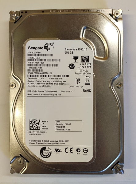 Seagate Barracuda / 3,5'' / ST3250312AS / 250 GB / SATA