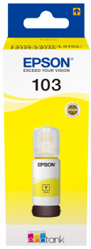 Oryginalny Tusz Epson 103 do Epson EcoTank 65ml Yellow do Epson EcoTank L3110/L3111/L3150/ L3151/L3156/L1110/ L1250/L3251/L3250/ L3160/L3210/L3211/ L3266/L3230/L3231