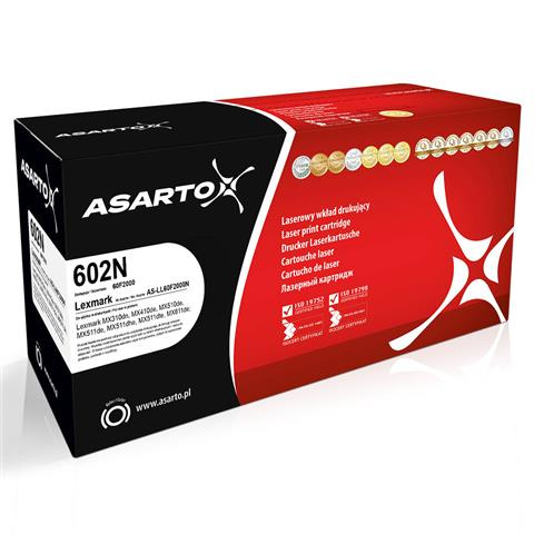 Zgodny Toner Asarto AS-LL60F2000N zamiennik Lexmark 602N | 60F2000 | 2,5k | black