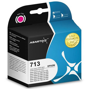 Tusz zgodny z Epson 713 | C13T07134012 | 290 str. | magenta marki Asarto do SX115 SX215 SX218 SX100 SX105 SX110 S21 D92 SX100 SX210