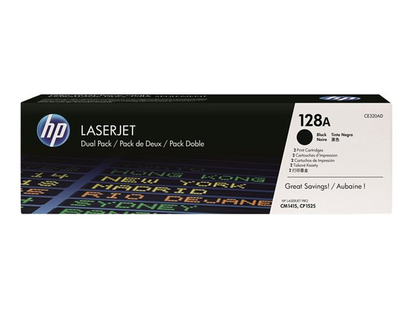 Oryginalny Toner HP 128AD CE320AD do HP 2x 2k Black Dwupak