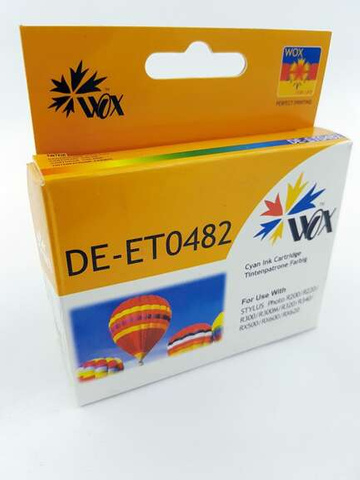 Zamiennik EPSON T0482 C13T048240 18ml Cyan tusz marki WOX do R200 R220 R300 R320 R340 RX500 RX600 RX620 RX640