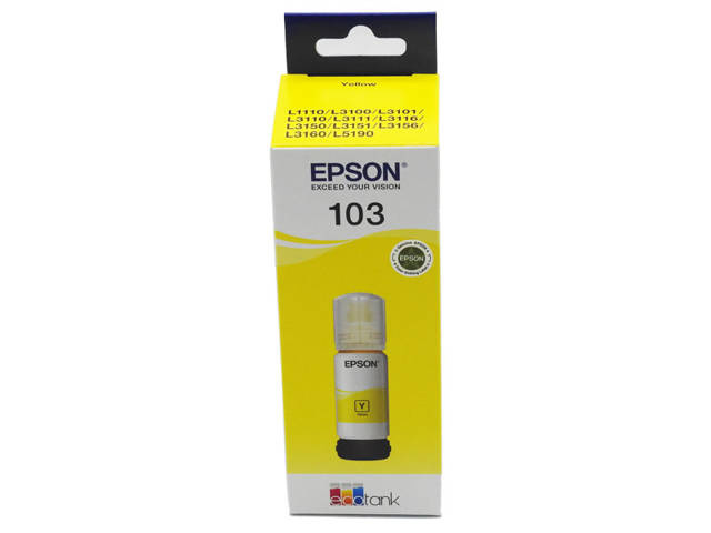 Oryginalny Tusz Epson 103 do Epson EcoTank 65ml Yellow do EPSON ECOTANK L3110 L3150 L3160