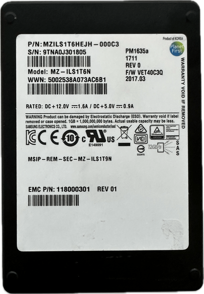 Dysk twardy SAS Samsung MZ-ILS1T6N 1,6 TB 2,5"