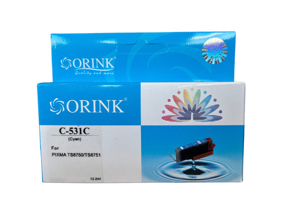 ORINK Tusz CLI531BK do drukarek Canon Pixma TS8750, TS8751 | Cyan | 18,5ml