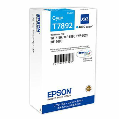 Oryginalny Tusz T7892XXL do Epson 4k Cyan