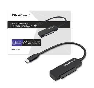 Adapter SATA do USB-C 3.0 Qoltec 52269 / SSD / HDD / 2,5" / 5Gb/s