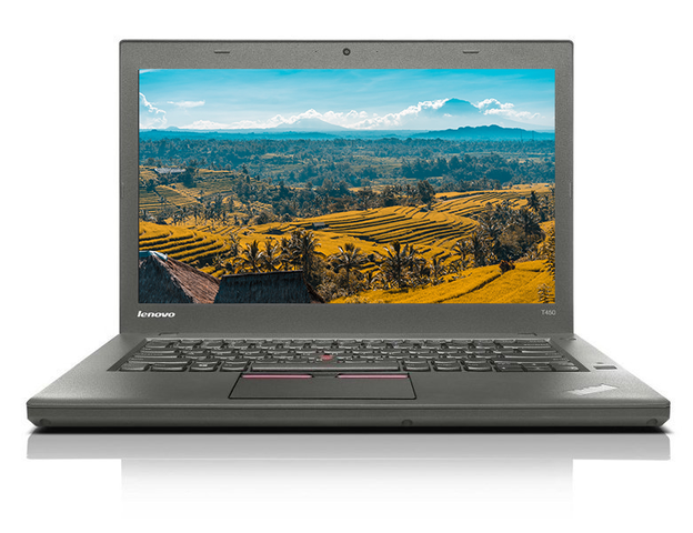 Poleasingowy Laptop Lenovo ThinkPad T450 Core i5 5300u (5-gen.) 2,3 GHz / 8 GB / 480 SSD / 14" / Win 10 Prof. (Update) + kamerka