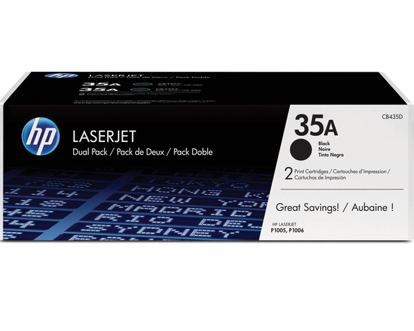 Oryginalny Toner HP 35AD CB435AD do HP 2x 1.5k Black do HP LaserJet P1005/P1006/P1007/P1008/P1009