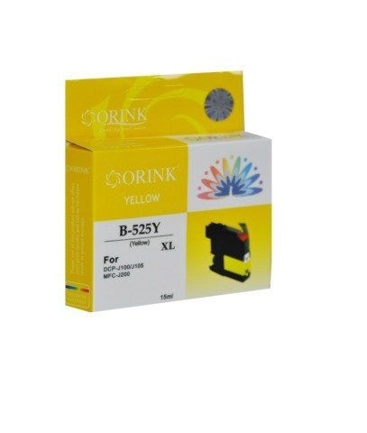 Zgodny z Tusz Brother LC525XL 15ml Yellow marki Orink do Brother DCP-J105/J100/MFC-J200