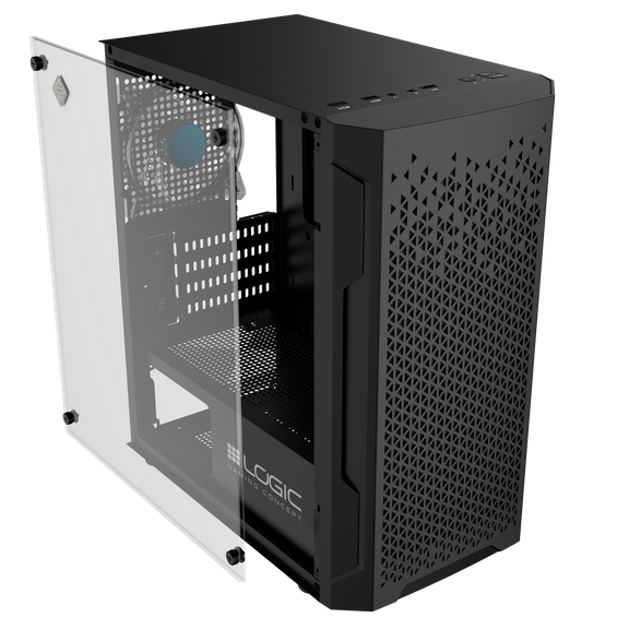 Nowy Komputer gamingowy Logic Aramis czarny ARGB MINI AMD Ryzen 5 4500 3,6 GHz / 16 GB / 480 SSD / Win 11 + Nvidia RTX 3050 [6GB]