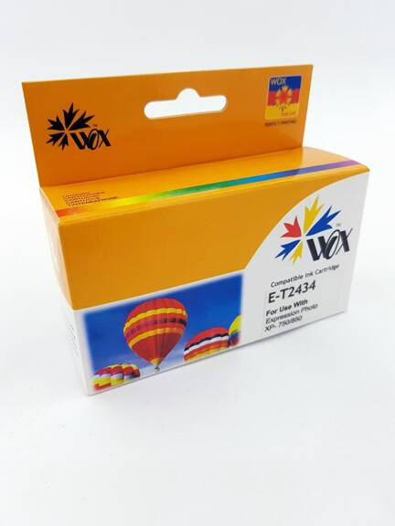 Zgodny Epson T2434 T24344010 16ml Yellow tusz marki WOX do XP750 XP850