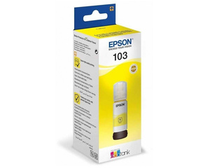 Oryginalny Tusz Epson 103 do Epson EcoTank 65ml Yellow do Epson EcoTank L3110/L3111/L3150/ L3151/L3156/L1110/ L1250/L3251/L3250/ L3160/L3210/L3211/ L3266/L3230/L3231