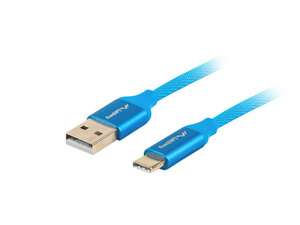 Kabel Lanberg USB-A do USB-C 2.0 1.8m QC niebieski