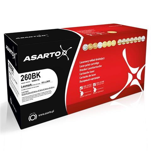 Zgodny Toner Asarto AS-LL260N zamiennik Lexmark 260BK | E260A11E | 3,5k | black