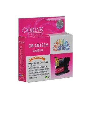 Zgodny z Brother LC123 10ml Magenta tusz marki Orink do Brother J132W/J152W/ J4110DW/J552DW/J752DW/J4410DW/ J4510DW/J470DW/J6520DW/J6720DW