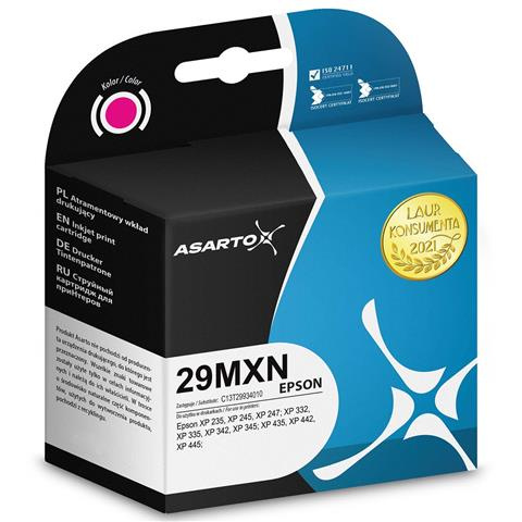 Zamiennik Epson 29 MXN T2993 | C13T29934012 | 450 str. | magenta tusz marki Asarto do XP245 XP235 XP332 XP432