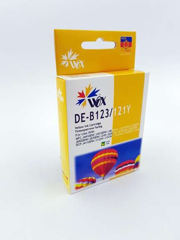 Zamiennik Brother LC 123Y / LC123Y 15ml Yellow tusz marki WOX do DCP-J132W DCP-J152W DCP-J552DW DCP-J752DW