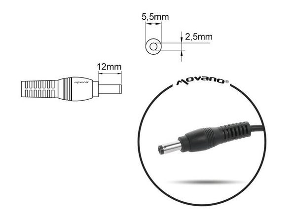 Zasilacz zamiennik Movano ZZ/PA1568 125W 5.5x2.5 do laptopów Panasonic ToughBook