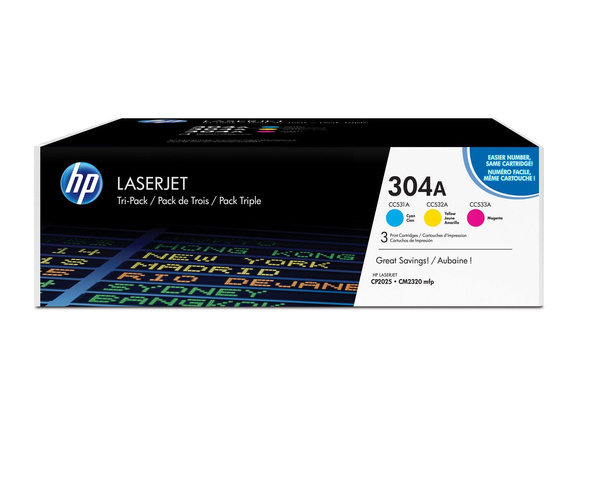 HP Toner nr 304A CF372AM 3pack CMY