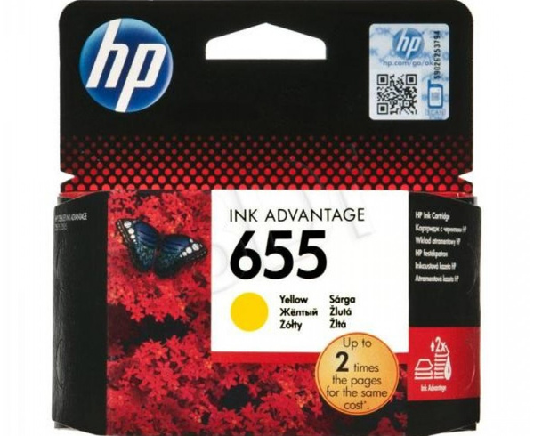 Oryginalny Tusz HP 655 do HP 9ml Yellow do HP Deskjet 3525/4615/4625/5525/6525