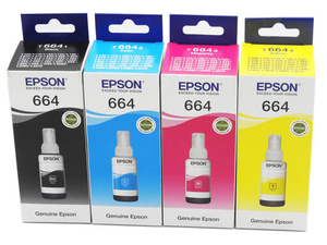 Zestaw - Tusze Epson T664 4x70ml CMYK Oryginalny do Epson ET-2500/ET-2550/ET-2600/ ET-2650/ ET-3600/ET-4500/ET-4550/ ET-14000/ ITS L3050/ITS L3060/ITS L3070/ L100/L110/L210/L300/L310/ L350/L355/L365/L382/L386/ L550/L565/ L655/L1300