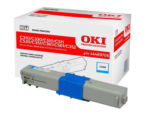 Oryginalny Toner 44469706 do OKI 2k Cyan