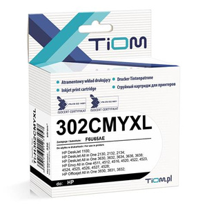 Zgodny Tusz Tiom Ti-H302CMYXL zamiennik HP 302CMYXL | F6U65AE | 330 str. | color