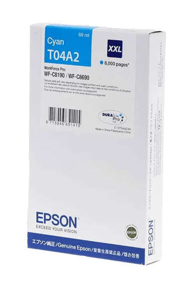 Oryginalny Tusz Cyan Epson T04A2 (C13T04A240)