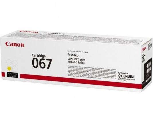 Oryginalny toner Canon CRG 067 Yellow 1.25k do Canon LBP631 633 MF651 655 657