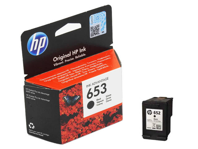 Tusz HP 653 BK 6 ml Black Oryginalny do HP 6000 6075 6400 6475