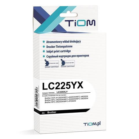 Zamiennik Brother LC225Y | LC225XL Y | 1200 str. | yellow tusz marki Tiom do J4120DW J4420DW J4620DW J4625DW