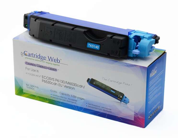 Zamiennik Kyocera TK5140 / TK-5140C 5k Cyan toner marki Cartridge Web do Ecosys M6030cdn, M6530cdn, P6130cdn