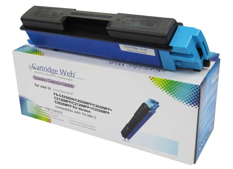 Zamiennik Kyocera TK590 / TK-590C 5k Cyan toner marki Cartridge Web do FS-C5250 FS-C2026 FS-C2526 FS-C2626