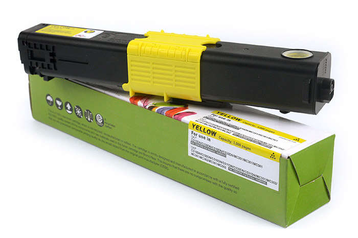 Zamiennik OKI 44469704 3k Yellow toner marki Cartridge Web do Oki C310 C330 C331 C510 C511 C530 C531 MC351 MC352 MC361 MC362 MC561 MC562